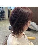 秋の抜け感ボブ外ハネレイヤー◎20代30代秋色艶感