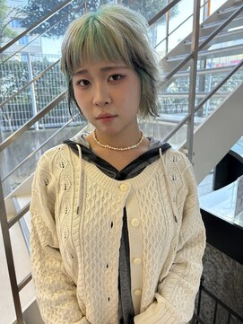 ミントグリーン×ホワイトブロンド×ローライト