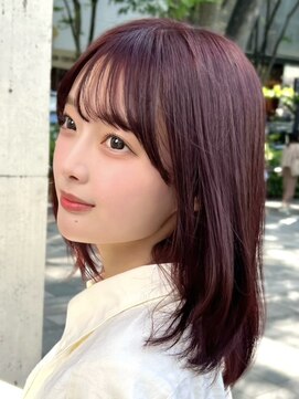 セラン 表参道(Celan) ピンクブラウンミディアムレイヤー 表参道　縮毛矯正　髪質改善