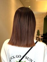 トップヘアーヒルズ 安城(TOP HAIR HILLS)&nbsp;ツヤ感ミディアムヘアオレンジカラー/20代/30代
