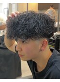 バロックパーマ ツイストスパイラル眉カットメンズパーマ