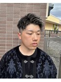 ホワイトメッシュ×ツイストスパイラルパーマ
