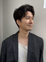 ガーデンタチカワネクスト(garden tachikawa next) 大人男子ビジネスヘアセンターパートアップバング短髪30代40代