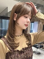 ポーチバイハニー オモテサンドウ(PORCH by HONEY omotesando)&nbsp;ミディアムヘアレイヤーカット小顔顔まわりココアベージュ2