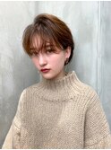 大人かわいい前髪セシルカットココアブラウンフリンジウェーブ