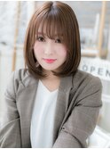 ★ショコラピンク小顔ワンカールミディアムボブ20代30代40代★8