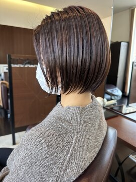 ムース 福島市店(Mousse-88-) 丸みショートボブ ウォームベージュ