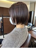 丸みショートボブ ウォームベージュ