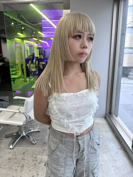 レコ 渋谷(LECO) 姫カットハイトーンレイヤーカットブロンド