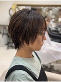 ヘルシースタイル大人ショート30代40代50代ブルーグレージュ