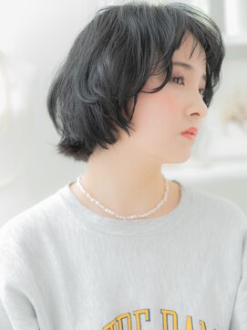 モッズヘア 越谷(mod's hair) オン眉黒髪くせ毛風マッシュボブショートTb9越谷20代30代40代