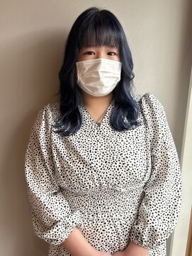 ツイギー 宮西店(TWiGGY) ブルーカラー×波巻きミディアム