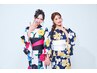 7:00～8:30 浴衣着付け+ヘアセット￥6600