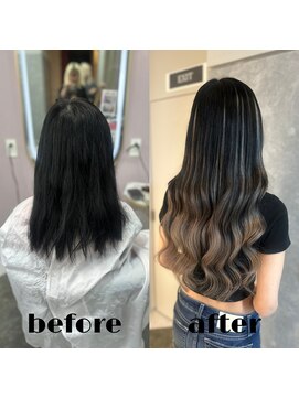 ガルボヘアー 心斎橋店(garbohair) アメ村×エクステ×バレイヤージュ風