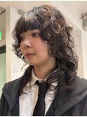 ウルフパーマ/マレットヘア/ミディアムレイヤー