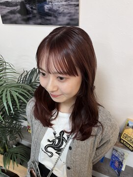 バイエイト 野並店(By Eight) ピンクブラウンとぱつっと前髪