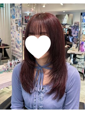 トーキョー オタクヘアー(TOKYO OTAKU HAIR) ダークチェリーレッド ダブルカラー レイヤーカット