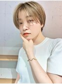 *滝田*小顔前髪ショートカットアッシュグレージュミルクティー