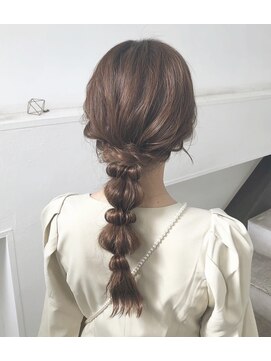 エキップクーラージュグラン 編みおろし結婚式お呼ばれヘア