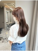 チョコレートベージュ/顔周りカット/韓国ヘア/天神
