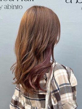 アビント バイ レシッド 武蔵小杉(abinto by rcid) ふんわり軽やかなロングスタイルとインナーカラー