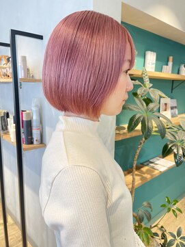 エミス バイ メルト 吉祥寺(emis by melt) 【堀惠】ペールピンクショートボブ吉祥寺ハイトーンカラー