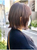 say.ミルクティーアッシュレイヤーボブ外ハネボブ似合わせカット
