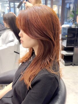 シティ(CITY) オレンジカラー レイヤーカット 表参道