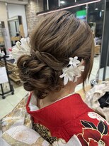 ゼスト 三鷹店(ZEST) フェミニンロングウェーブミディアム着物ヘア成人式卒業式/三鷹