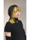 仙台ウルフインナーカラーデザインカラー派手髪レイヤーカット