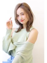 オーロ 塚口店(ORO) 外ハネミディミルクティーブラウンベージュ