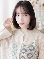 カバーヘア ブリス 志木南口駅前店(COVER HAIR bliss)&nbsp;シースルー前髪ダークアッシュ内巻き丸みボブa志木20代30代40代