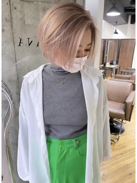 アルカナ 明治神宮前原宿(ARCANA) 切りっぱなしボブ エアリーロング 美髪 ピンクブラウン