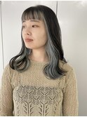 インナーカラー+くすみグレー