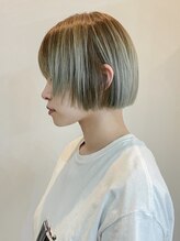 《ダメージレスカラー》ケアブリーチを使い、ダメージを90%カットで思い通りの色を叶えます/ブリーチボブ