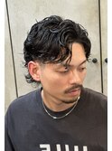アメカジ バイカーファッション 襟足パーマ