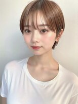 ムウ 難波(MOU)&nbsp;マッシュショートボブルフ黒髪ネビージュ小顔ワンレン20代30代