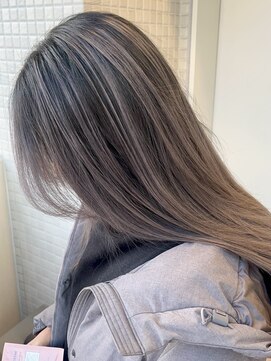 ユウル 横浜(juhl.) バレイヤージュカラーミルクティーグレージュカラーダブルカラー