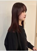 ワインレッド×ぷつっとカット