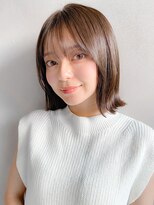 くびれヘア レイヤーカット アプリコットオレンジ ハイライト ☆