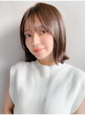 くびれヘア レイヤーカット アプリコットオレンジ ハイライト ☆