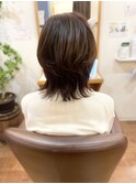 30代40代50代/ミディアムウルフ/外ハネスタイル