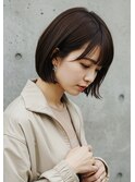 ナチュラルショートボブ/小顔ショートボブ/透明感ブラウン