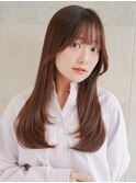 内巻きワンカール/ロングレイヤー/顔まわり/小顔/大人可愛い