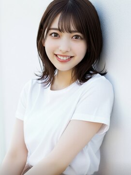 ファクトリーファイブ(Factory5) 小顔外ハネミディアムココア20代30代40代くびれミディ韓国ヘア