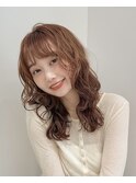 ミディアムパーマ / レイヤーパーマ / 秋カラー / 暖色カラー