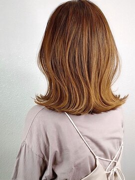 アリア バイ アルティナ(alia by artina) 切りっぱなしボブ×アプリコットオレンジ【alia橋本】