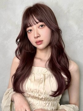 グロー 大宮(GLROW) ブリーチなしチョコレート色×前髪/顔周り×韓国ロング[大宮]