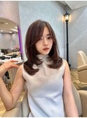 簡単スタイリングヘアセンターパートゆるふわロングハイレイヤー