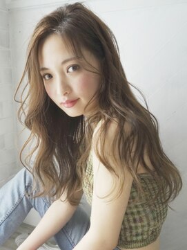 トレヘアー 京都 烏丸(tRe hair) ラフウェーブ　ゆるふわロング　ハイライトカラー